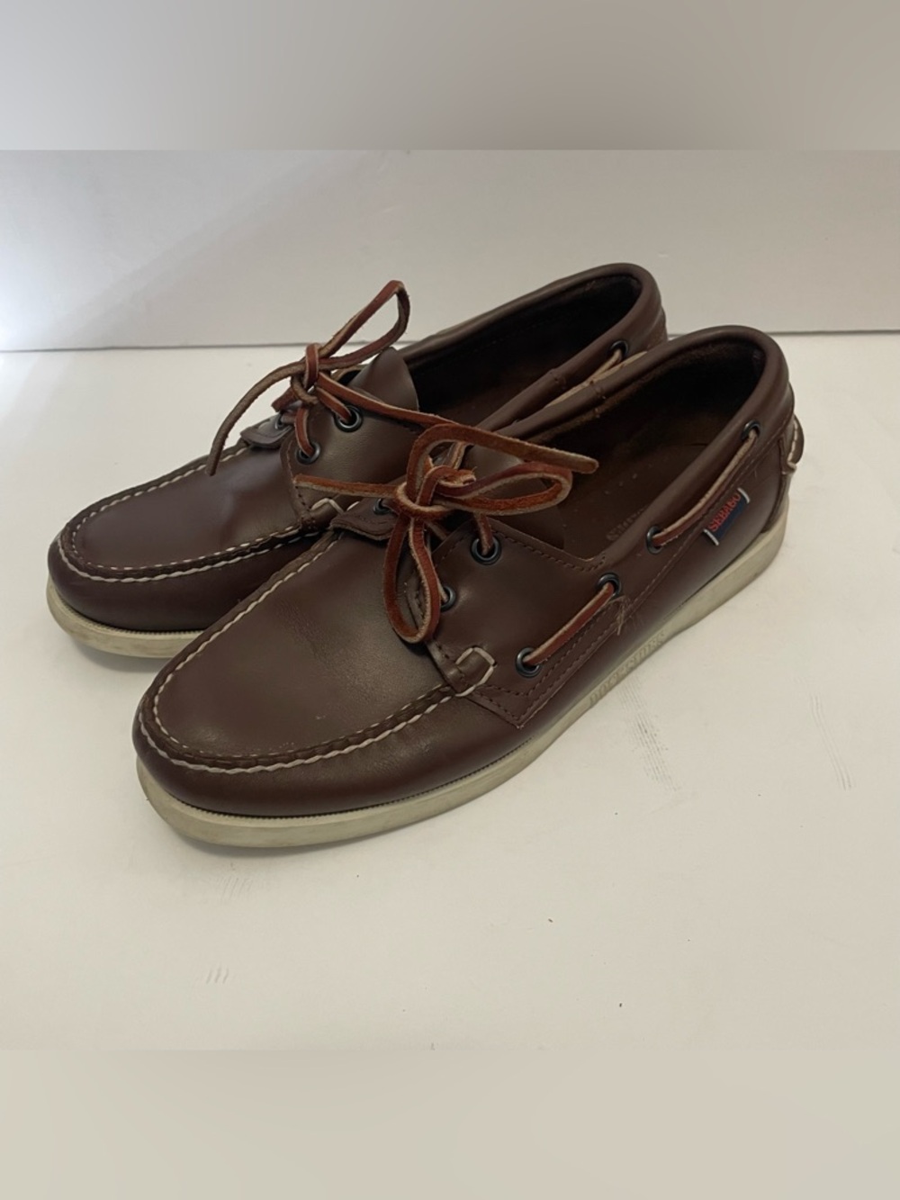 Sebago Docksides Portland Leather Boat Shoes Brown Womans Sz 9 Fisherman Core